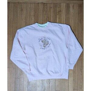 Granny Sweater MC Sportswear Pink And White Collared Sweatshirt Size Large